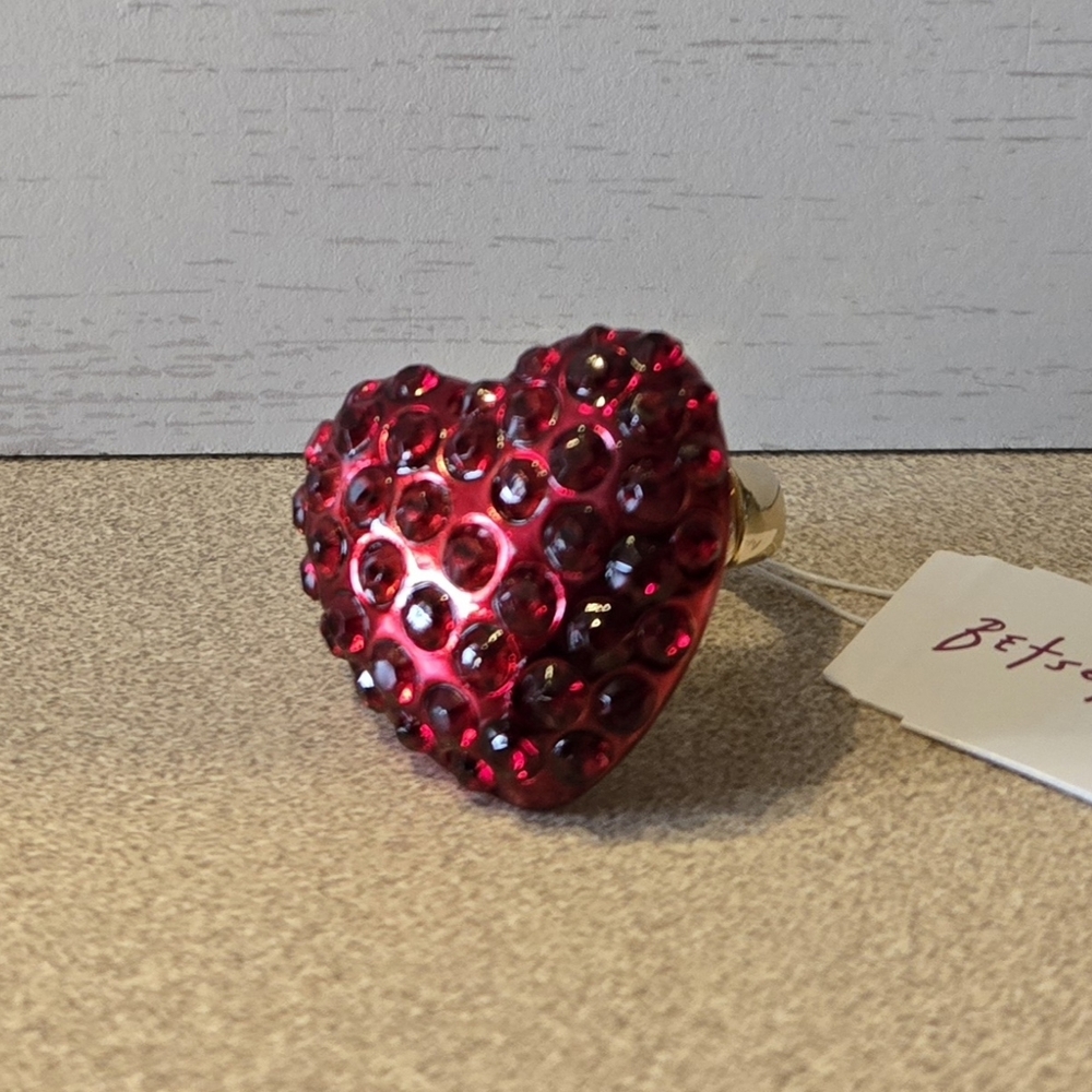 Betsey Johnson Red Heart Ring